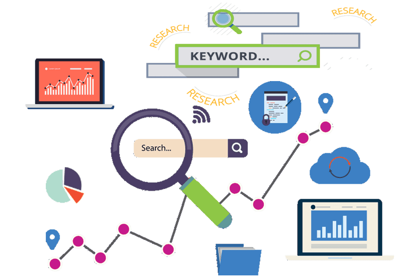 Precision keyword and audience targeting for e-commerce brands, optimizing ad campaigns and content to reach the right customers and increase conversions.